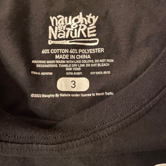 Naughty By Nature Rap Hip Hop Graphic Tee Shirt Adult Size 3 Black - Picture 4 of 7